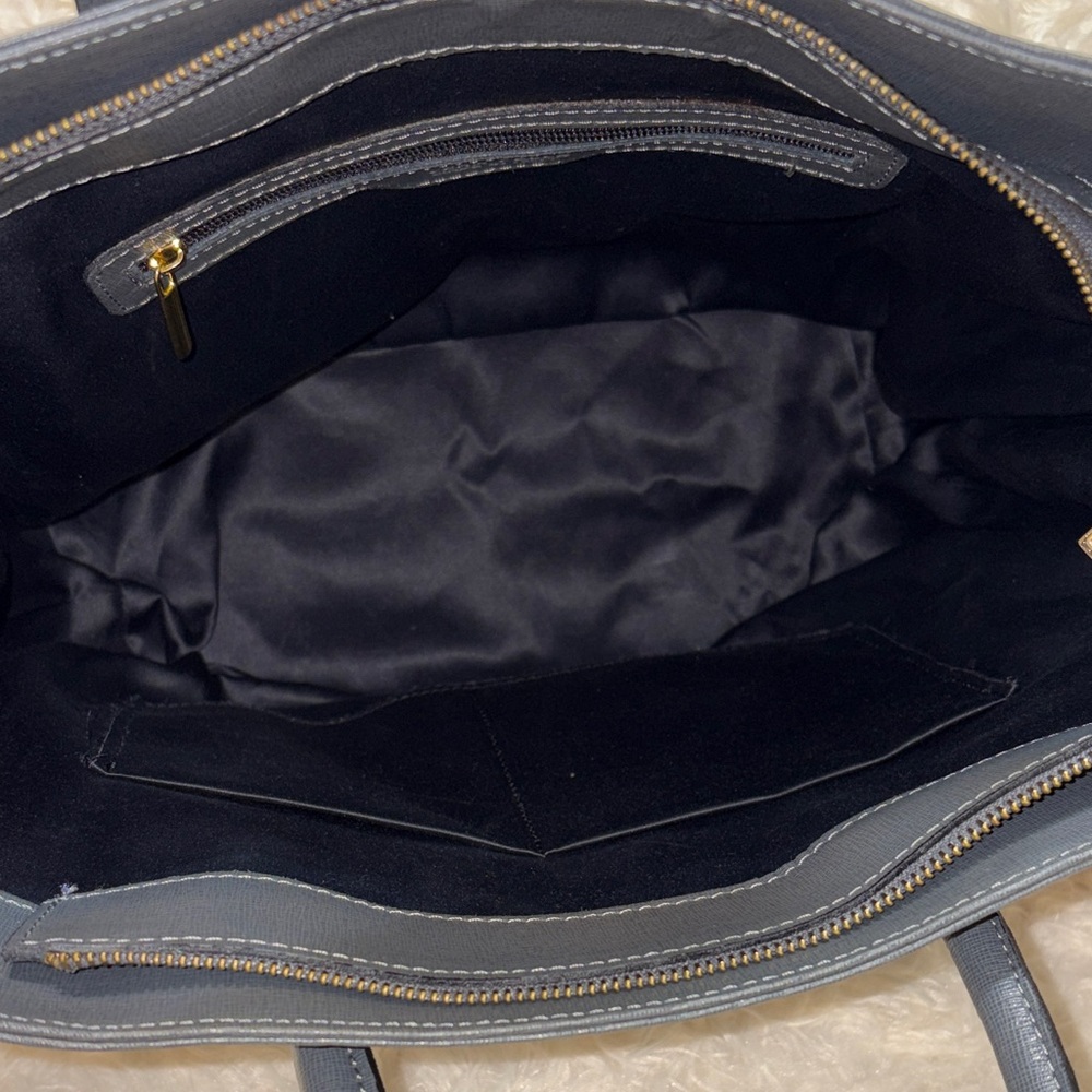 Vera Pelle Classic Gray Tote Bag - Picture 3 of 11